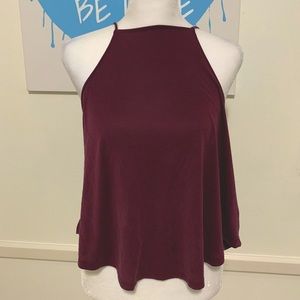 Silence + noise burgundy tank top